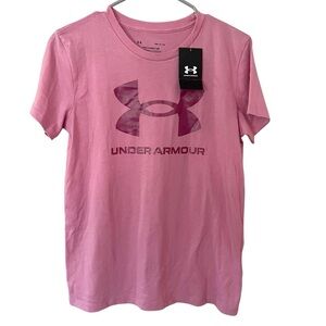 NWT Under Armour Women’s Loose Fit Tee T Shirt Small Pink Athletic Gym Running
